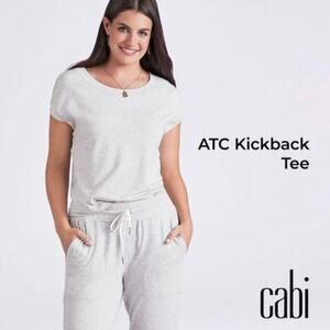 Cabi 5926 ATC Kick-Back Heather Gray Short Sleeve Crewneck Tee Size Small